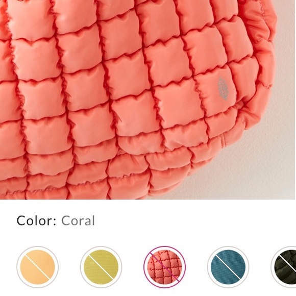 Free People Movement ~ Quilted Carryall Bag ~ *NWT ~ * Coral - Picture 3 of 13